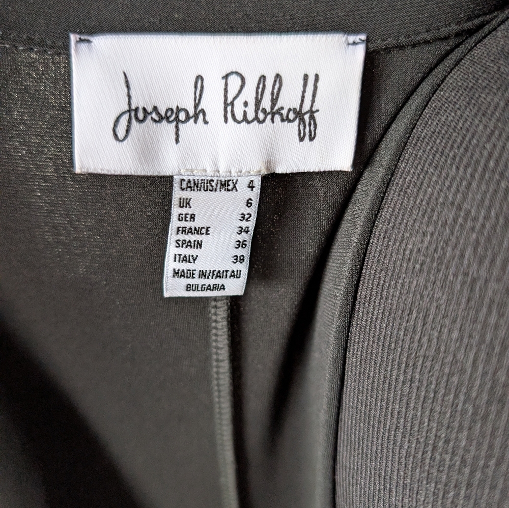 Joseph Ribkoff Black Long Zip Front Draped Jacket - Picture 5 of 5